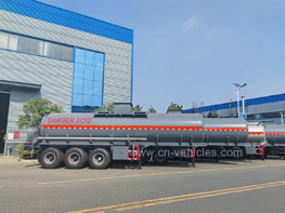 3 Axles Steel Lined LDPE Tanker Truck Hydrochloric Acid Sulfuric Acid Tank Trailer