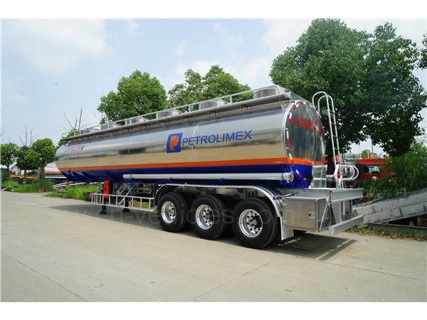 3 Axle 42000 Liters Aluminum Alloy Semi Tanker Trailer Aviation Kerosene Transport