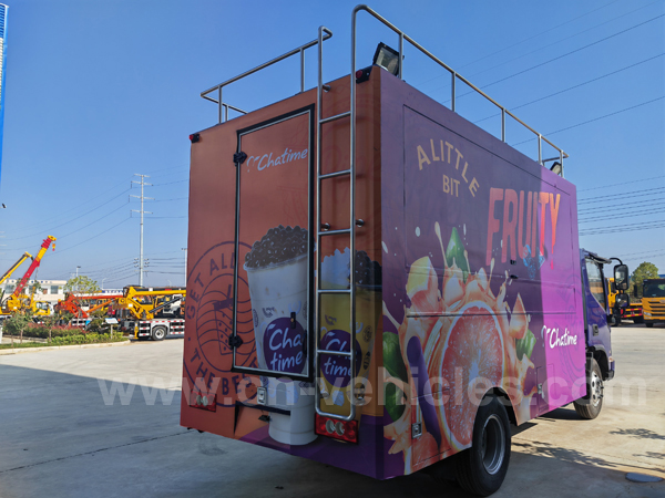 Mobile Outdoor Foton 4X2 Lhd Pearl milk tea Food Truck Electric Bar Truck