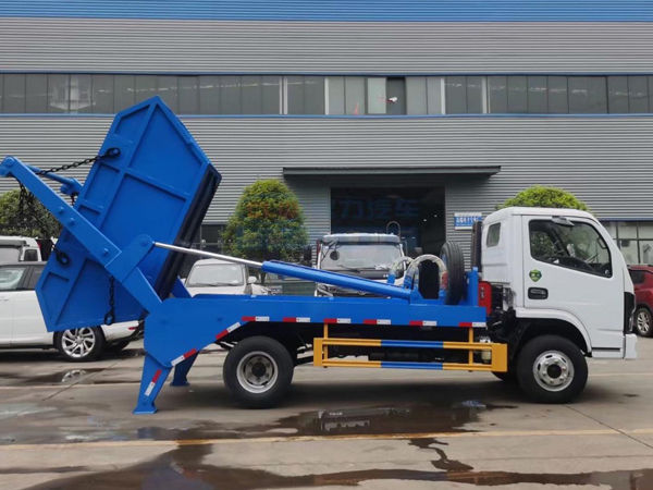 Dongfeng 3 Ton Skip Loader Swing Arm Garbage Truck With Bucket 