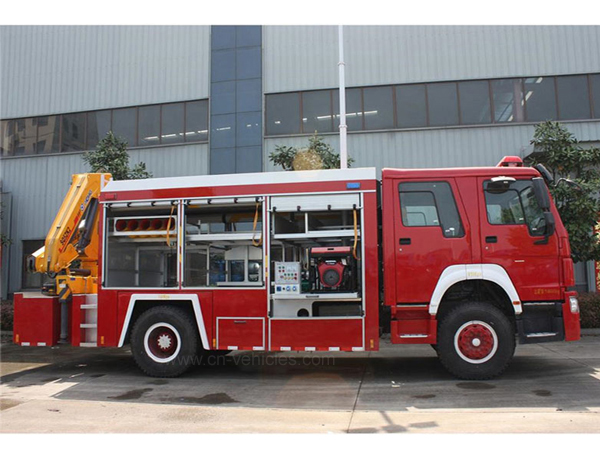 Fire Rescue Truck With 10 Ton Xcmg Crane