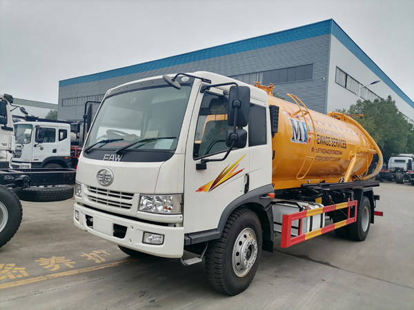 FAW 10m3 to 12m3 160hp Vacuum Sewage Fecal Suction Truck