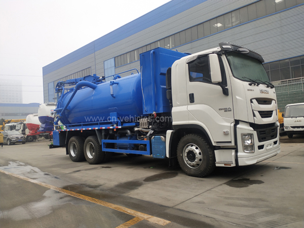 ISUZU GIGA EURO 5 10 Wheels 20CBM High Pressure Washing and Vacuum Combined Jet Sewage Suction Truck