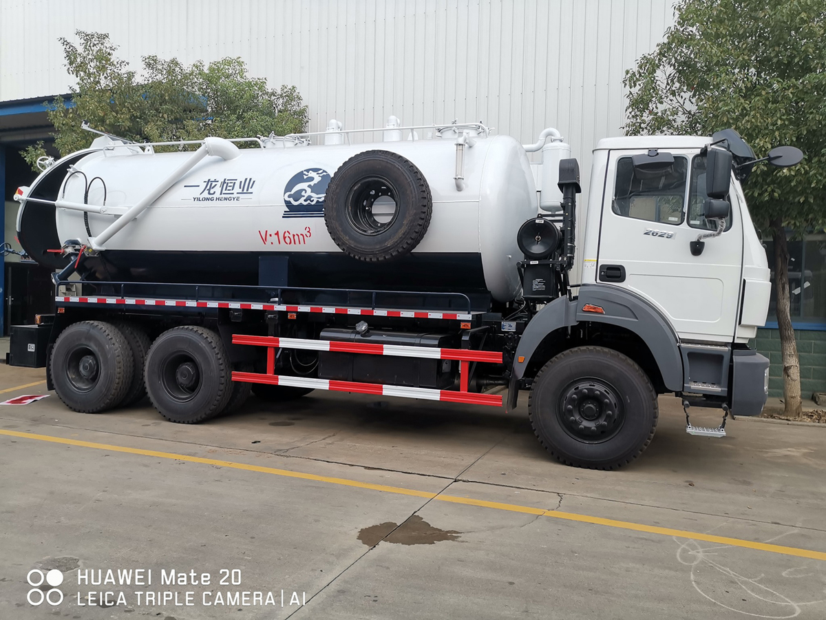 Beiben 16000lites 210hp Vacuum Sewage Suction Truck 