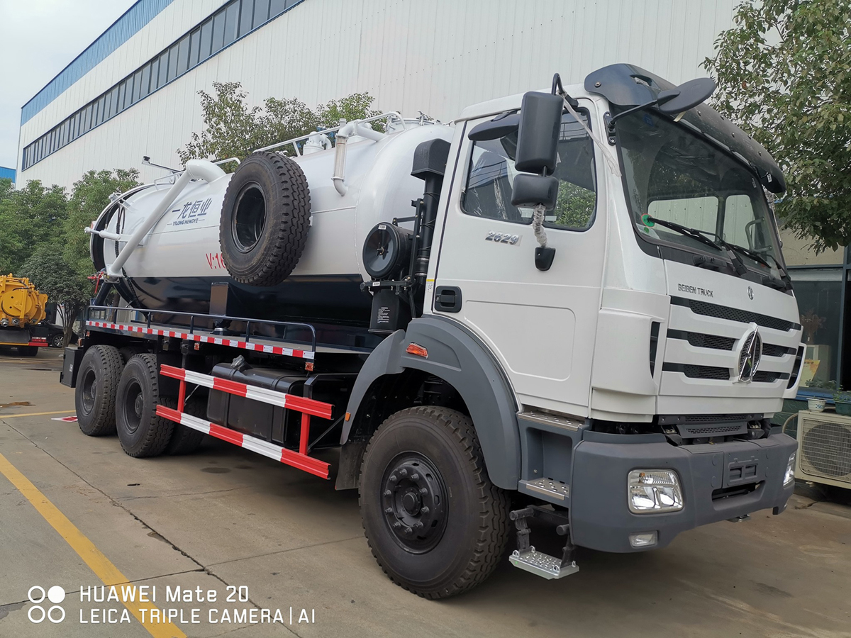 Beiben 16000lites 210hp Vacuum Sewage Suction Truck 
