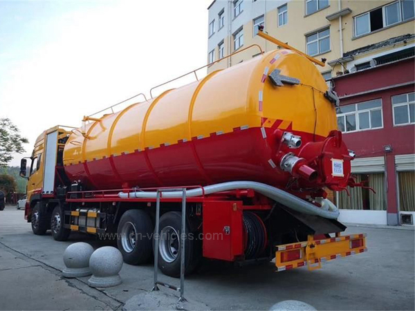 Dongfeng Jetting Sewage Vacuum Suction Truck With 375HP Deputy Diesel Engine 35m3