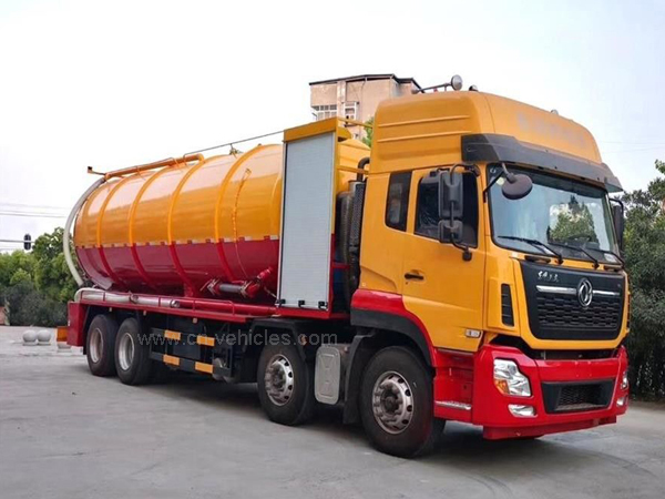 Dongfeng Jetting Sewage Vacuum Suction Truck With 375HP Deputy Diesel Engine 35m3