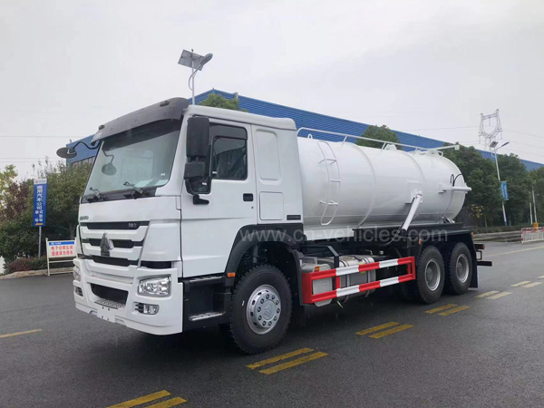 Sinotruck howo High Pressure Vacuum Fecal Suction Vehicle 12000liters Sewage Sewer Cleaning Truck