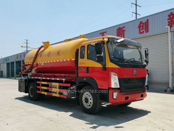 Sinotruck Howo 210hp German Engine 13000 liters Vacuum Tanker Truck With Vacuum Pump For Sales