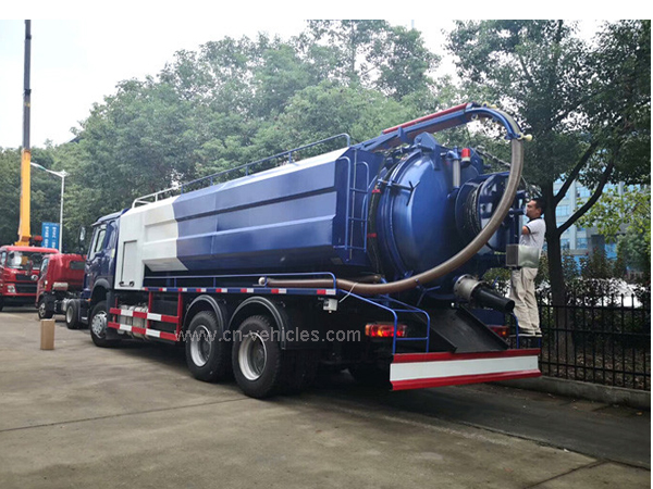 HOWO Sinotruck 6cbm Water Tanker 10cbm Sewage Tanker High Pressure Vacuum Suction Truck  For Sale