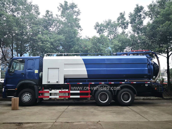 HOWO Sinotruck 6cbm Water Tanker 10cbm Sewage Tanker High Pressure Vacuum Suction Truck  For Sale
