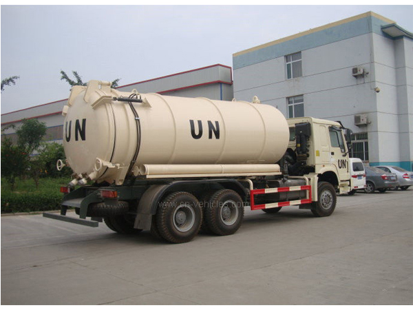 10m3 to 12m3 Full Driving 12 Wheel UN Sewage Tanker Truck with Self Dumping System