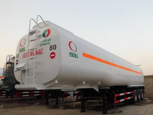 45000 Liters 3 Axle Fuel Delivery Truck Trailer , 45 Tons Fuel Tank Semi Trailer