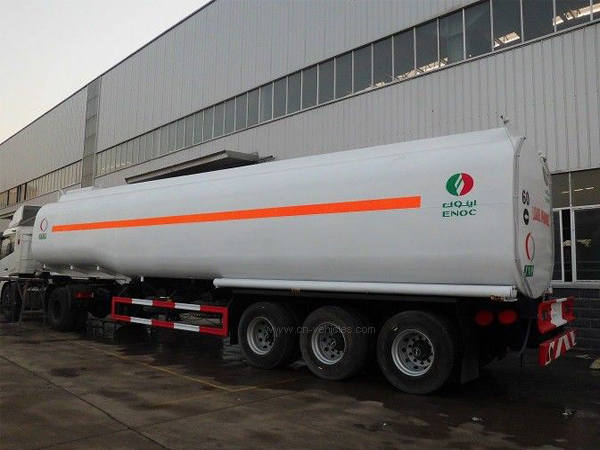 45000 Liters 3 Axle Fuel Delivery Truck Trailer , 45 Tons Fuel Tank Semi Trailer