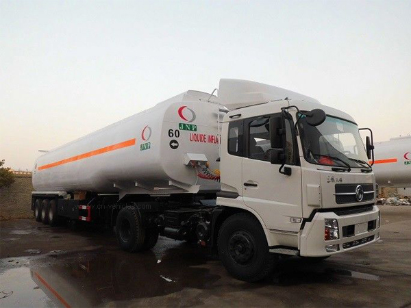 45000 Liters 3 Axle Fuel Delivery Truck Trailer , 45 Tons Fuel Tank Semi Trailer