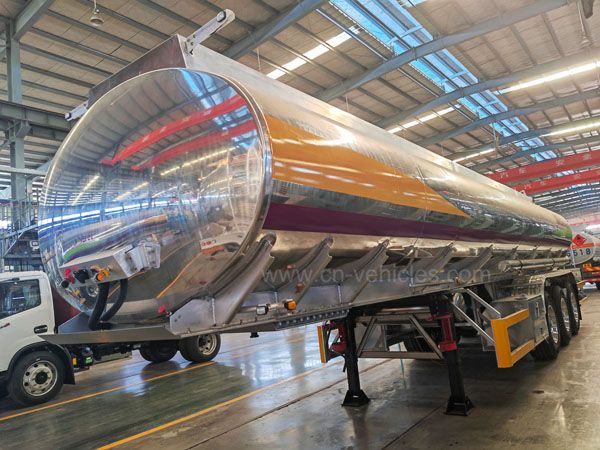 Saso Adr DOT Certificates 32cbm fuel tank aluminium fuel tanker China direct sales 32KL trailer aluminum tanker