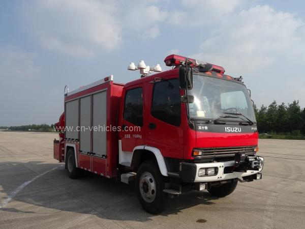 ISUZU FVR Emergency Fire Rescue Truck With 5 Tons XCMG Crane