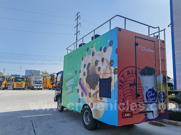 Mobile Outdoor Foton 4X2 Lhd Pearl milk tea Food Truck Electric Bar Truck