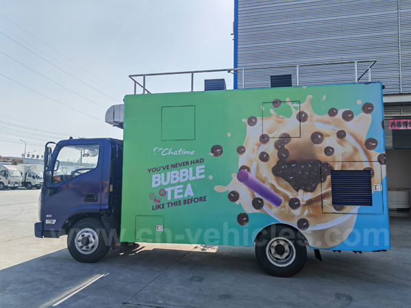 Mobile Outdoor Foton 4X2 Lhd Pearl milk tea Food Truck Electric Bar Truck