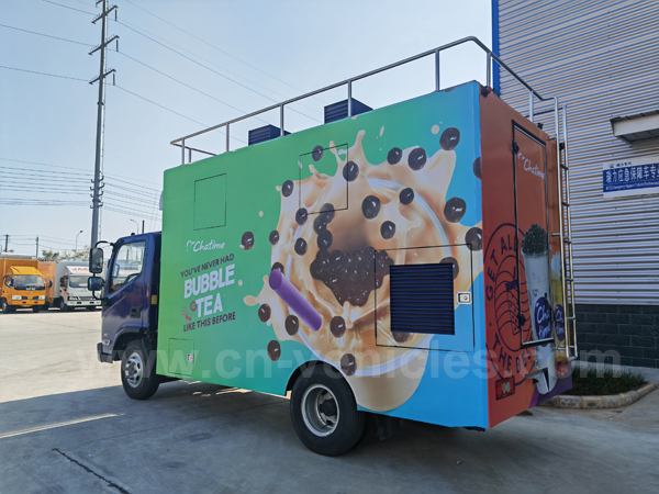 Mobile Outdoor Foton 4X2 Lhd Pearl milk tea Food Truck Electric Bar Truck
