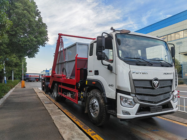Foton Auman 12cbm Skip Loader Swing Arm Garbage Truck With a Trailer