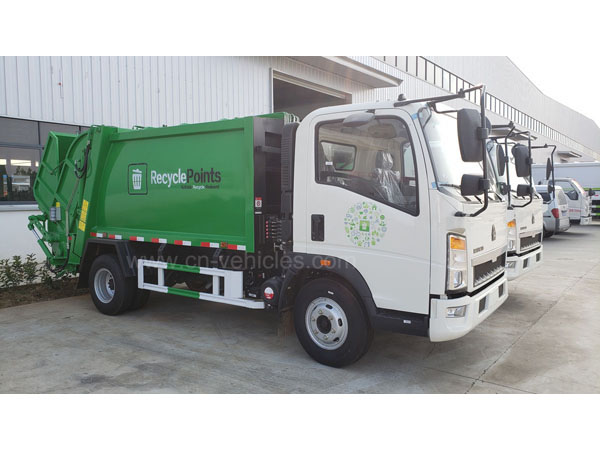 HOWO 6-7 Tons Self Compressing Garbage Compactor Truck 6cbm 7cbm 4X2 Waste Removal Truck