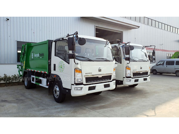 HOWO 6-7 Tons Self Compressing Garbage Compactor Truck 6cbm 7cbm 4X2 Waste Removal Truck