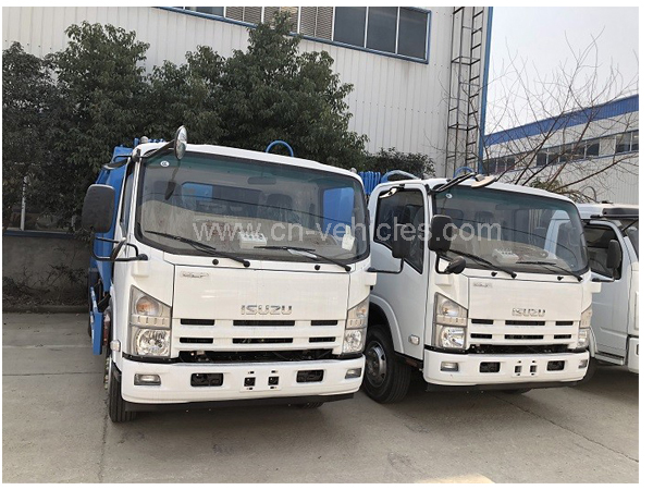 Isuzu 100p 98HP 4 Tons 4cbm Rear Loading Refuse Waste Compactor Truck for Export
