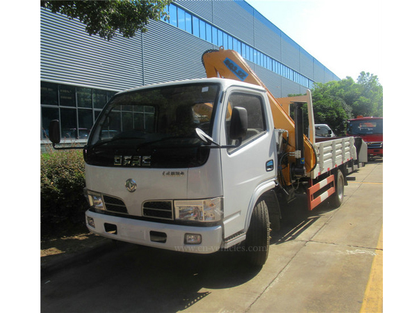 Dongfeng 3 ton hydraulic grab brick folding 2 tons knuckle boom truck mounted crane for sale