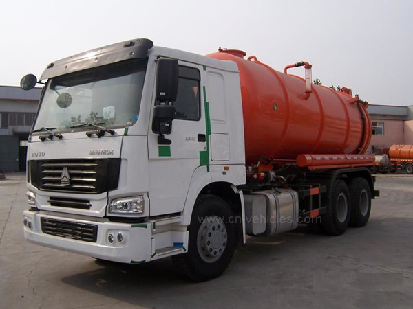 Sinotruk HOWO Vacuum Suction Truck With Jetting Cleaning KEG Pipe Nozzle 12m3 Tanker