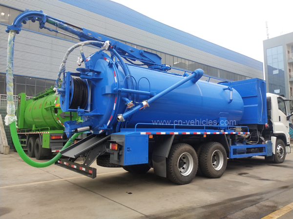 ISUZU GIGA EURO 5 10 Wheels 20CBM High Pressure Washing and Vacuum Combined Jet Sewage Suction Truck