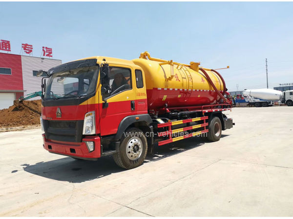 Sinotruck Howo 210hp German Engine 13000 liters Vacuum Tanker Truck With Vacuum Pump For Sales