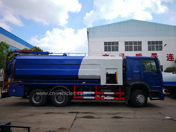 HOWO Sinotruck 6cbm Water Tanker 10cbm Sewage Tanker High Pressure Vacuum Suction Truck  For Sale
