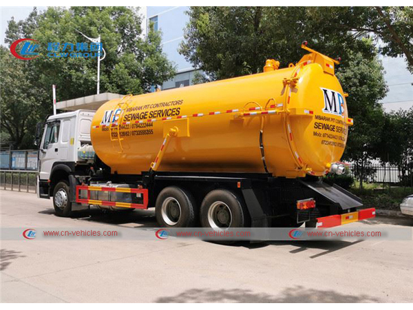 Sinotruk HOWO 15000L Vacuum Sewage Jetting Tank Truck With Jurop Pump