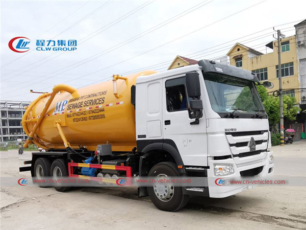 Sinotruk HOWO 15000L Vacuum Sewage Jetting Tank Truck With Jurop Pump