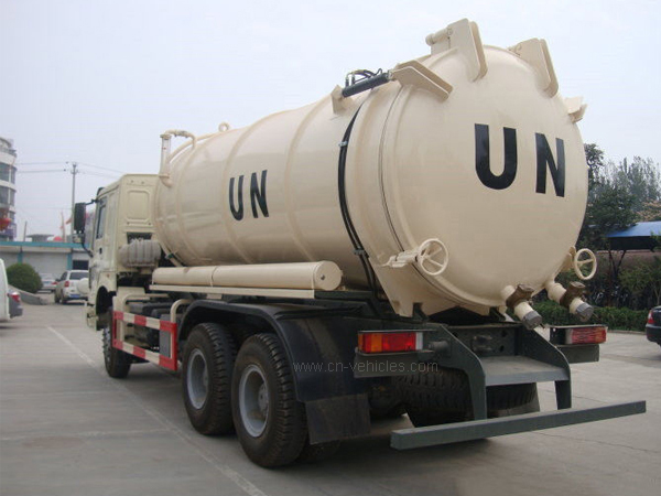 10m3 to 12m3 Full Driving 12 Wheel UN Sewage Tanker Truck with Self Dumping System